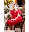 Червена детска рокля с тюл Karimа-3 снимка
