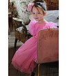Розова детска рокля с тюл-1 снимка