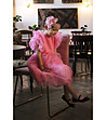 Розова детска рокля с тюл-2 снимка