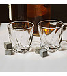 Комплект от 2 чаши за уиски с гранитни кубчета-1 снимка