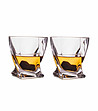 Комплект от 2 чаши за уиски с гранитни кубчета-2 снимка