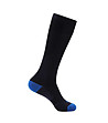 Unisex чорапи в тъмносин нюанс с контрастни линии-1 снимка