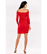 Червена рокля с голи рамене Abbie-1 снимка