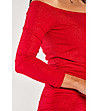Червена рокля с голи рамене Abbie-4 снимка