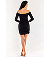 Черна рокля с голи рамене Abbie-1 снимка