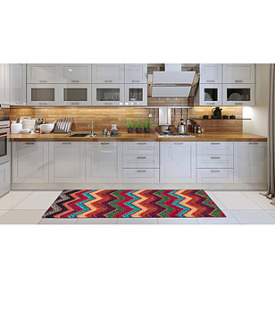 Многоцветна пътека със зигзаг принт 180х52 см снимка