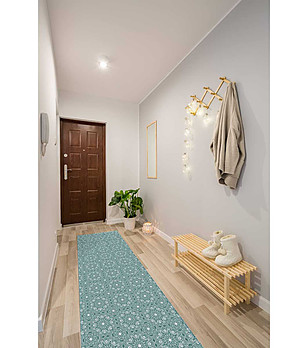 Зелена пътека с принт 180х52 см снимка