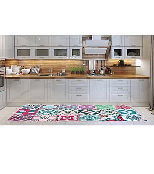 Многоцветна пътека с принт 180х52 см снимка