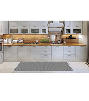 Пътека с принт в черно и бяло 180х52 см снимка