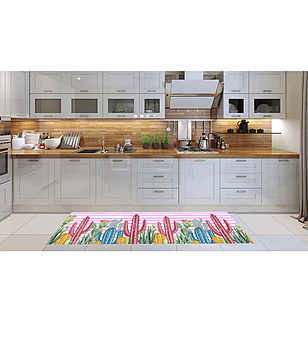 Пътека на райе с принт кактуси 180х52 см снимка