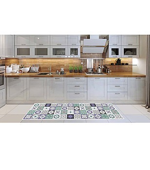 Многоцветна пътека с принт плочки 180х52 см снимка