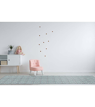 Сива пътека с принт 180х52 см снимка