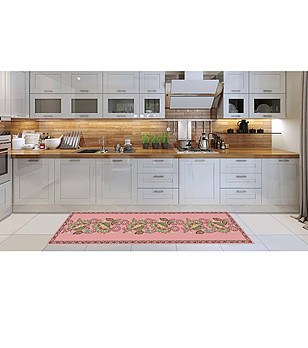 Пътека в розов нюанс с принт 180х52 см снимка