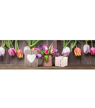 Пътека с принт Лалета 180х52 см снимка