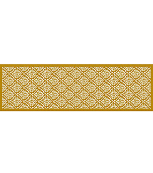 Пътека в цвят охра с бял принт 180х52 см снимка