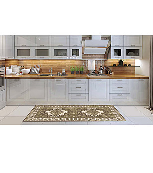 Пътека в бежово и екрю 180х52 см снимка