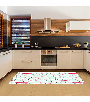 Пътека с принт Фламинги 180х52 см снимка