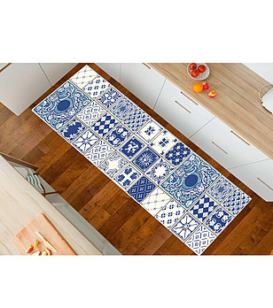 Пътека в синьо и бяло 180х52 см снимка