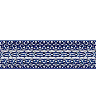 Тъмносиня постелка с принт в бяло 180х52 см снимка