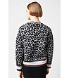 Ефектен дамски пуловер с леопардови шарки в черно и сиво Sarah-1 снимка