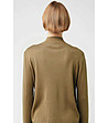 Дамски пуловер в нюанс цвят каки с висока яка Мali-1 снимка