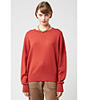 Дамски пуловер в нюанс на рустик червено-0 снимка