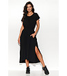 Асиметрична памучна рокля в черно Zana-0 снимка