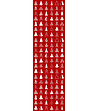 Червена пътека с принт Елхички 180х52 см-1 снимка