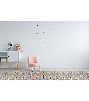 Постелка с принт в бежови нюанси 180х52 см снимка