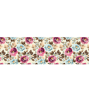 Пътека с флорален принт 180х52 см снимка