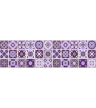 Пътека с принт в лилави нюанси 180х52 см снимка