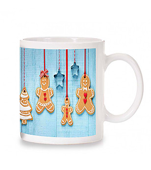 Керамична чаша с принт Коледни бисквитки снимка