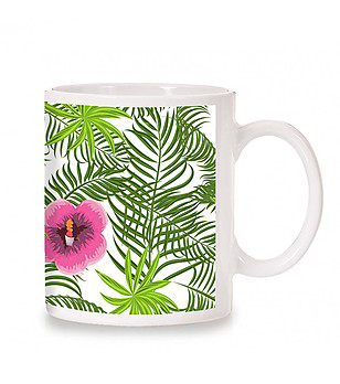 Керамична чаша с флорален принт снимка