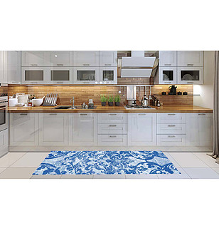 Пътека в сини нюанси с принт 180х52 см снимка