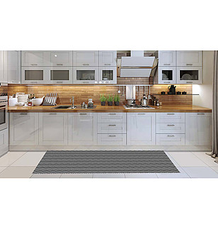 Пътека в черно и бяло със зигзаг принт 180х52 см снимка