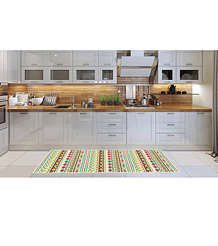 Многоцветна постела с принт 180х52 см снимка