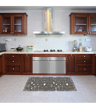 Сива пътека със зимни мотиви 180х52 см снимка