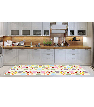 Многоцветна пътека с принт Кръгове 180х52 см снимка