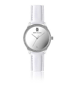 Дамски часовник в сребристо и бяло с огледален циферблат Lauren снимка
