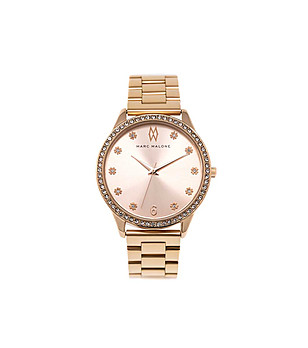 Дамски розовозлатист часовник с камъчета Avery снимка