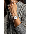 Дамски розовозлатист часовник със сребрист циферблат Trinity-2 снимка