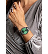 Сребрист дамски часовник със зелен циферблат Shelby-3 снимка