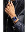 Дамски сребрист часовник със син циферблат Jocelyn-2 снимка
