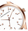 Розовозлатист дамски часовник с бяла каишка Letizia-1 снимка