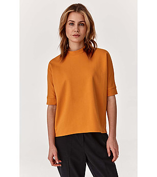 Дамска памучна блуза в оранжев нюанс Pieko снимка