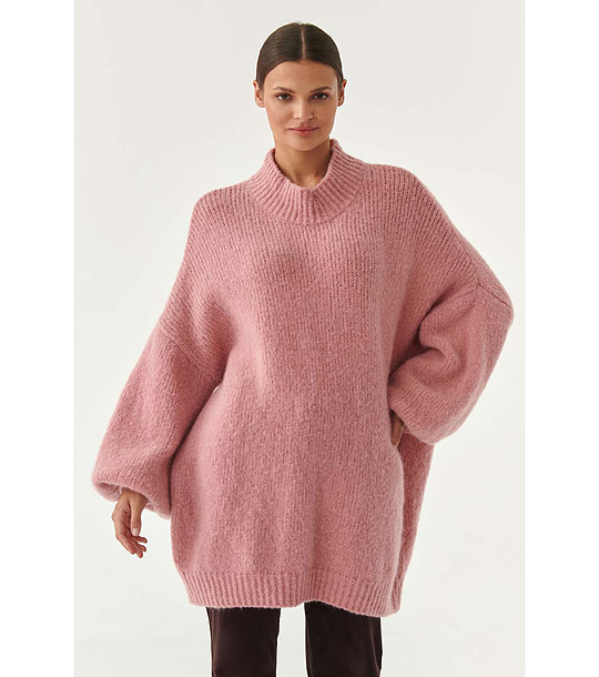 Розов дамски пуловер овърсайз Zomia снимка