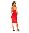 Червена рокля с тънки презрамки-1 снимка