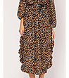 Кафява рокля с леопардов принт Karimа-3 снимка