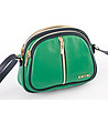 Малка дамска кожена чанта в зелено и черно Bianca-3 снимка