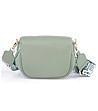Зелена дамска чанта със златисти капси Sita-2 снимка